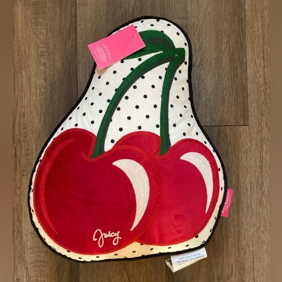 FIRM-NEW! 🍒 Juicy Couture Cherry Polka Dot Pillow by Juicy Couture Home - Picture 1 of 6